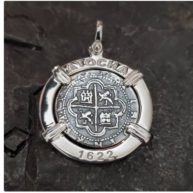 Atocha silver coin pendant 1622