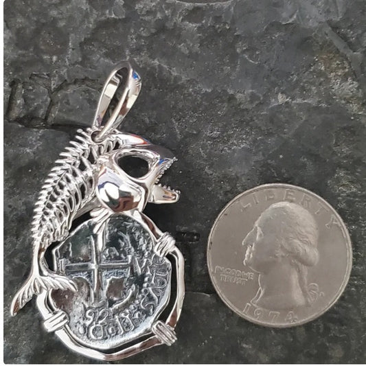 Atocha Skeleton fish coin gift for him men jewelry