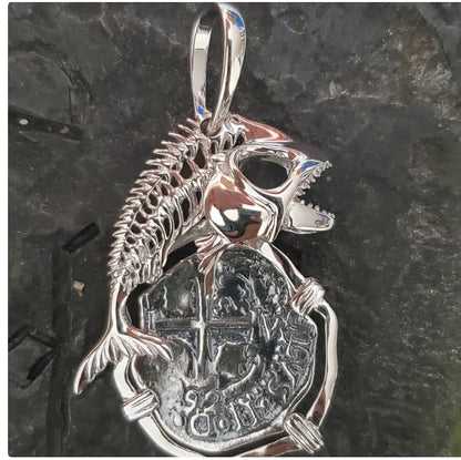 Atocha Skeleton fish coin gift for him men jewelry
