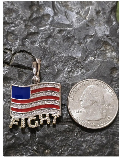 TRUMP fight quality jewelry flag first jewelry patriot pendant silver gold