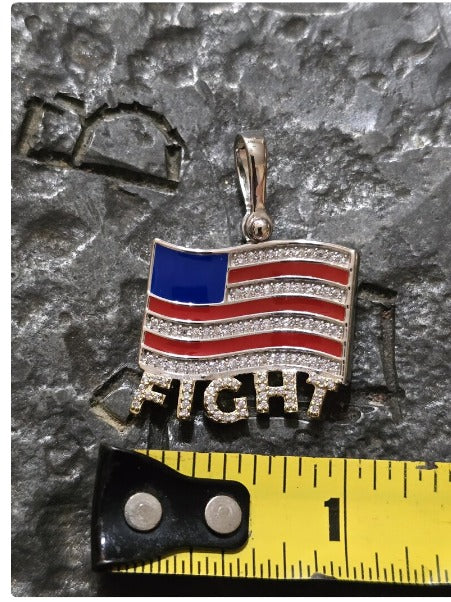 TRUMP fight quality jewelry flag first jewelry patriot pendant silver gold