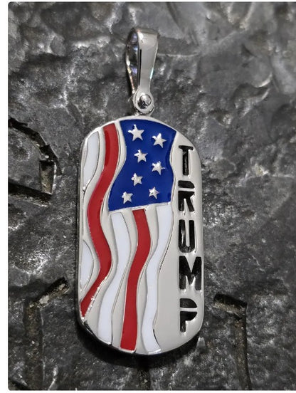 TRUMP DOG TAG pendant america first jewelry patriot pendant silver gold trump quality