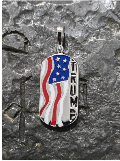 TRUMP DOG TAG pendant america first jewelry patriot pendant silver gold trump quality