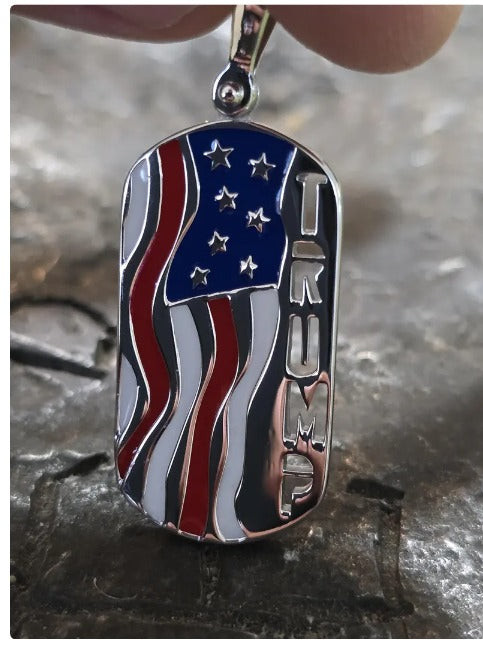 TRUMP DOG TAG pendant america first jewelry patriot pendant silver gold trump quality