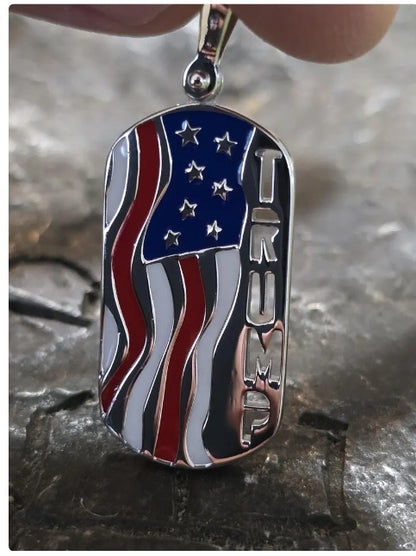 TRUMP DOG TAG pendant america first jewelry patriot pendant silver gold trump quality