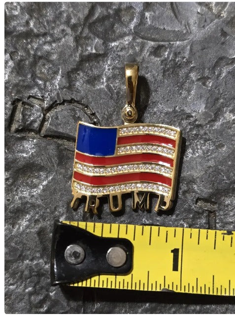 TRUMP quality jewelry flag first jewelry patriot pendant silver gold