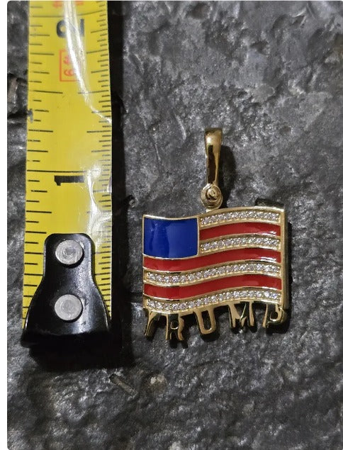 TRUMP quality jewelry flag first jewelry patriot pendant silver gold