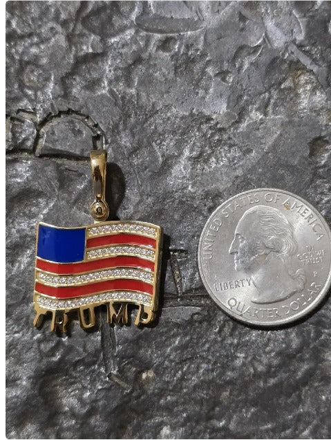 TRUMP quality jewelry flag first jewelry patriot pendant silver gold