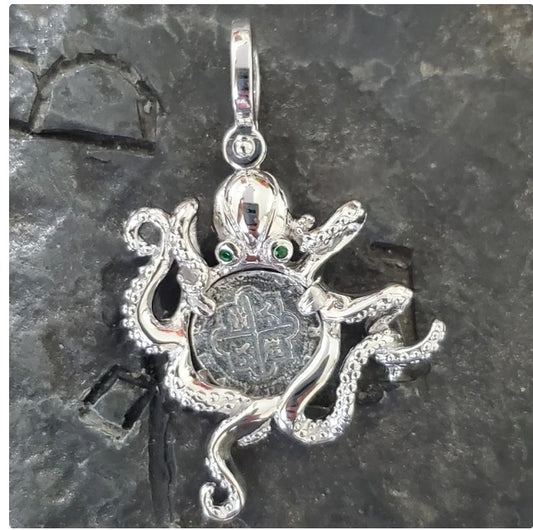 Atocha Octopus coin shipwreck treasure sunken pirate pendant