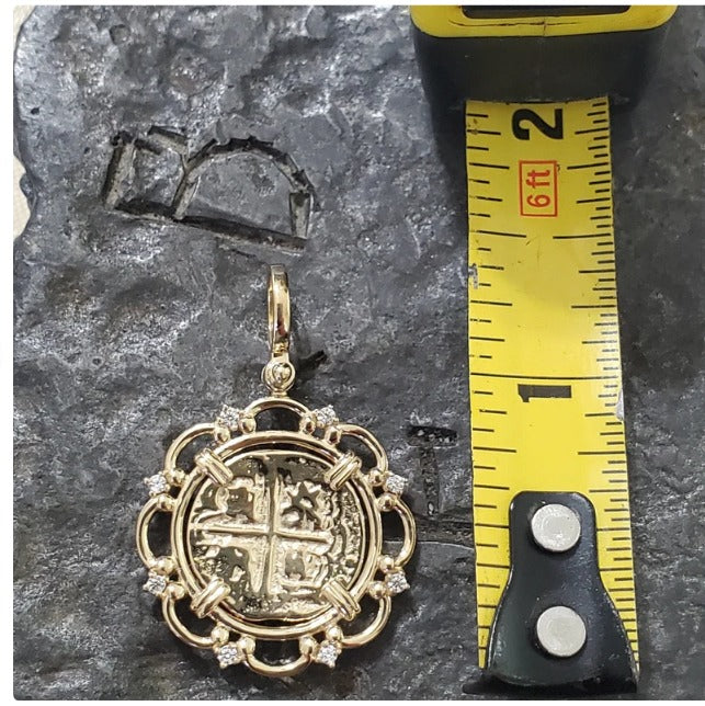 Atocha treasure with 14kt gold overlay coin shipwreck treasure jewelry white topaz accents