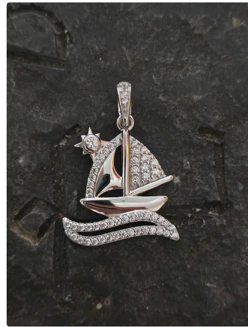 Sterling silver sailboat pendant
