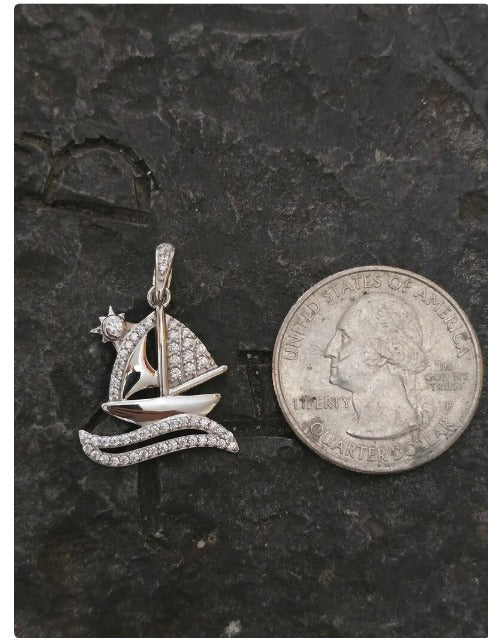 Sterling silver sailboat pendant