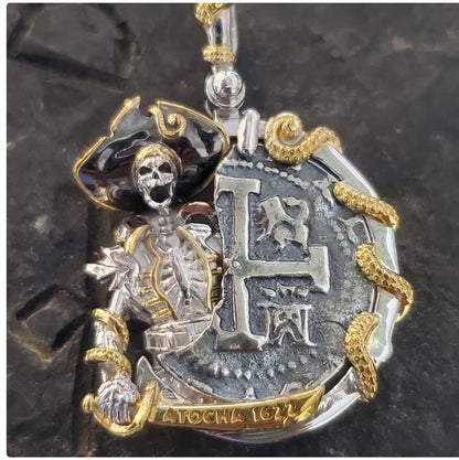 Atocha skeleton pirate zombie coin shipwreck sunken treasure silver bars museum quality coin