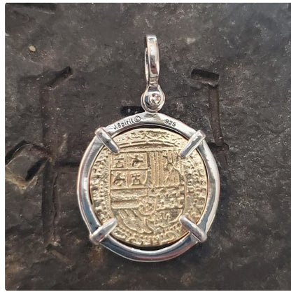Atocha treasure silver with 14kt gold overlay coin shipwreck treasure jewelry