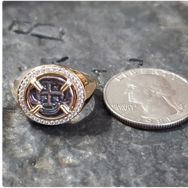 Atocha 14kt gold overlay ladies ring shipwreck sunken treasure coin