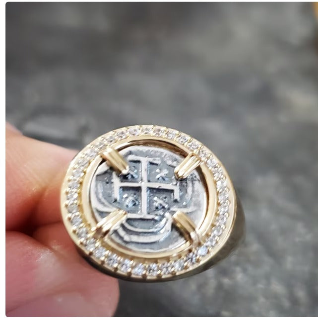 Atocha 14kt gold overlay ladies ring shipwreck sunken treasure coin