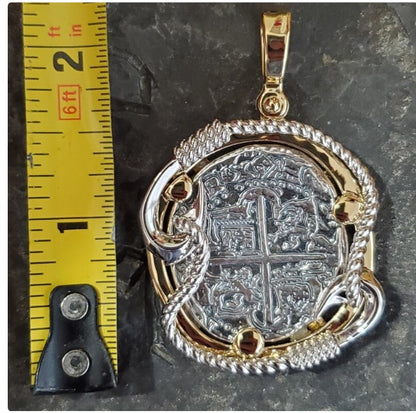 Atocha fish hook bezel coin pendant shipwreck sunken treasure jewelry