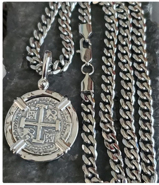 Atocha silver coin pendant with chain bestseller