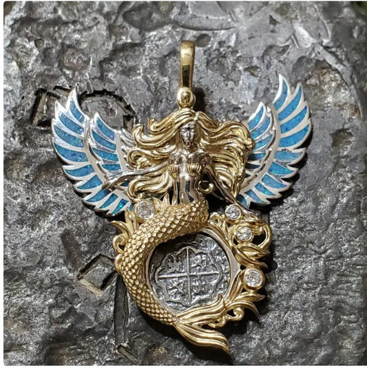 Mermaid angel atocha coin shipwreck treasure coin jewelry
