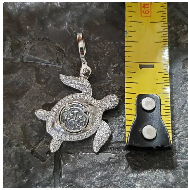 Atocha small cute turtle coin pendant shipwreck treasure