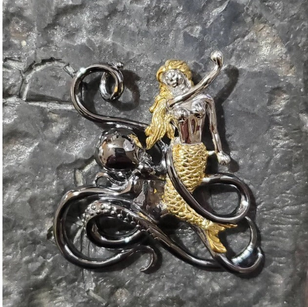 Mermaid octopus kraken pendant unique jewelry