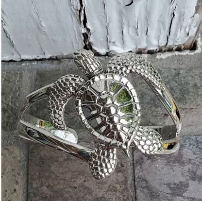 Turtle cuff jewelry sterling silver