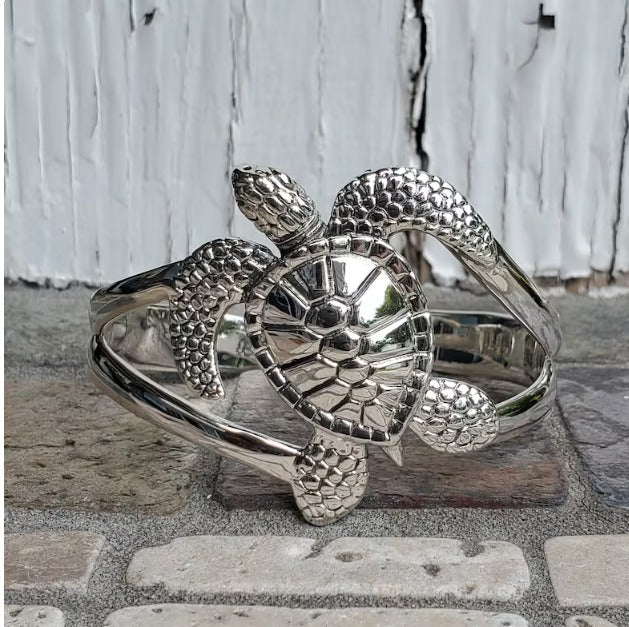 Turtle cuff jewelry sterling silver