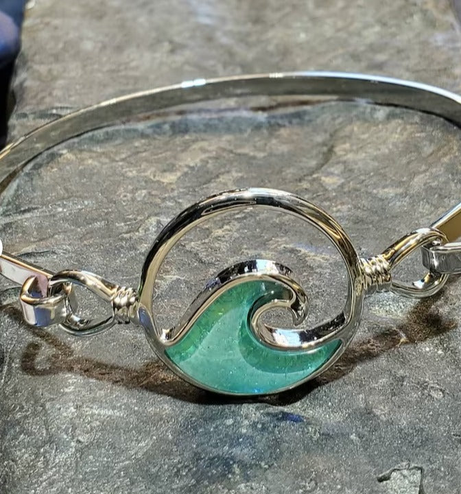 Wave bracelet bangle ocean beach jewelry