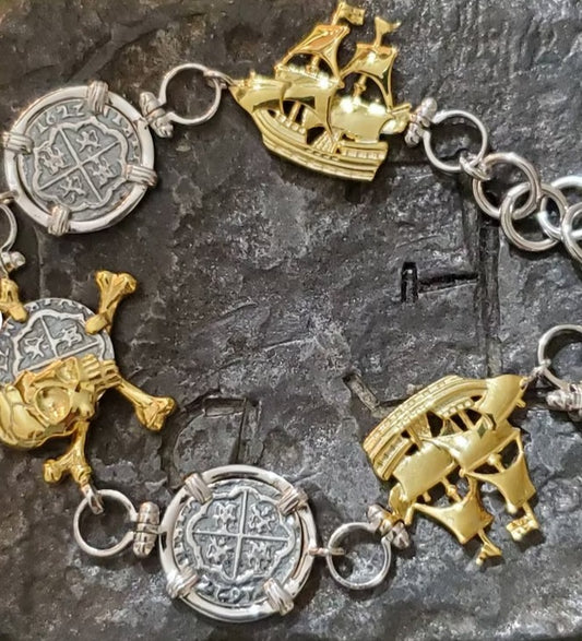 Atocha pirates of the caribbean coin shipwreck treasure bracelet