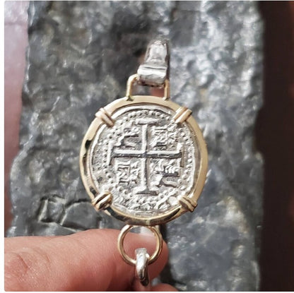 Atocha 14kt gold and silver bangle bracelet shipwreck treasure coin