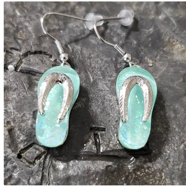 Flip flop earrings ocean beach jewelry