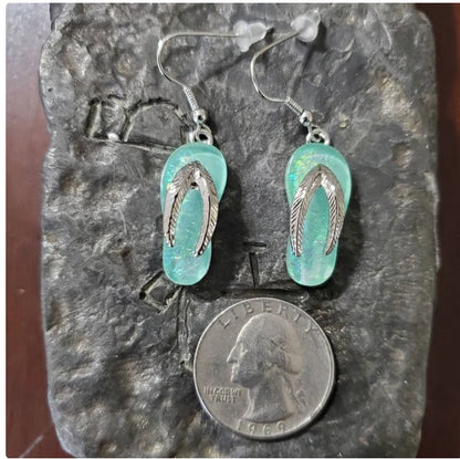 Flip flop earrings ocean beach jewelry