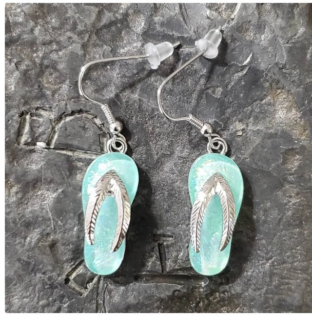 Flip flop earrings ocean beach jewelry