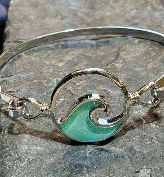 Wave bracelet bangle ocean beach jewelry