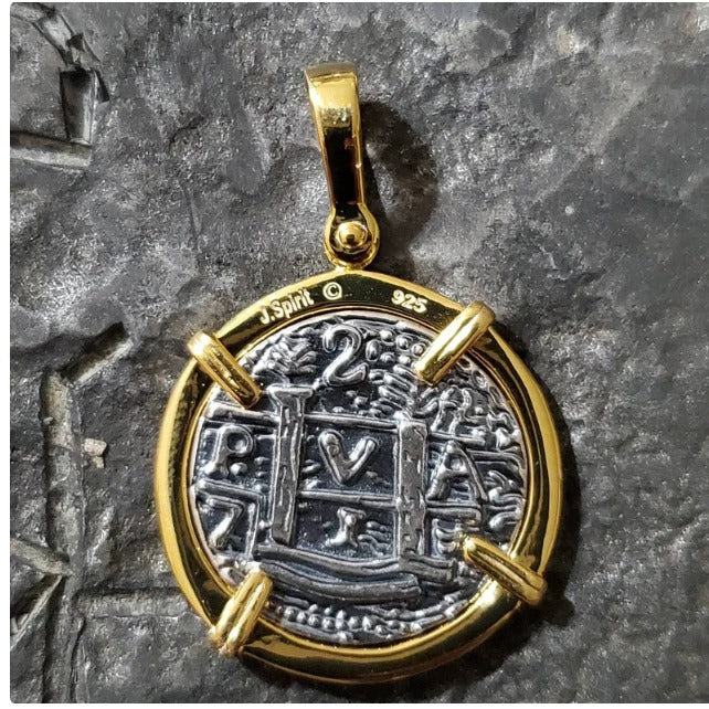 Atocha 14kt gold overlay sunken treasure coin