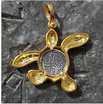 Atocha gold plated turtle pendant shipwreck sunken treasure coin