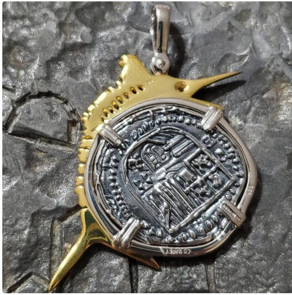 Atocha skeleton marlin pendant sunken shipwreck treasure coin