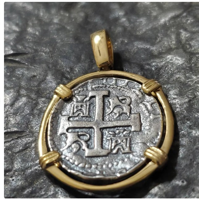 Atocha 14kt gold plated pendant sunken shipwreck treasure gift for him