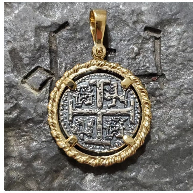 Atocha 14kt gold overlay sunken treasure coin
