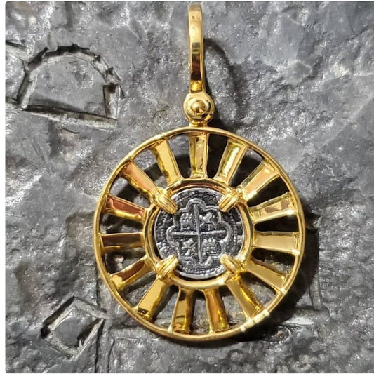 14kt gold plated Atocha silver sunken shipwreck treasure coin