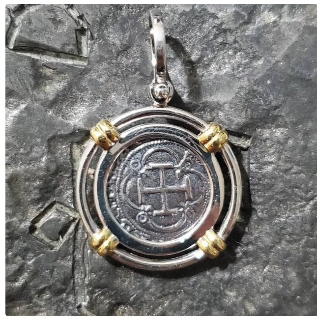 Atocha two tone pendant sunken shipwreck treasure coin museum quality