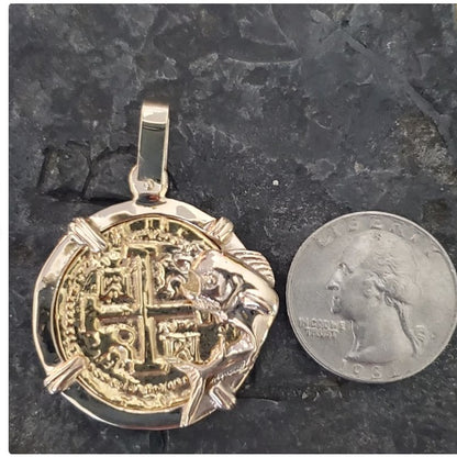 Atocha 14kt solid gold pendant with mahi mahi shipwreck sunken treasure