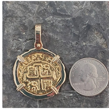 Atocha solid 14kt real gold sunken treasure coin