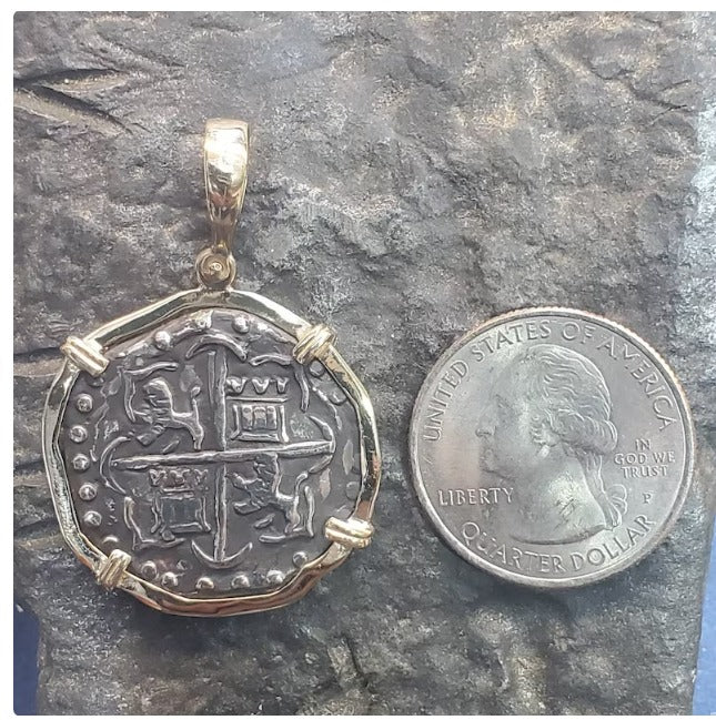 Atocha silver 14kt gold bezel shipwreck sunken treasure