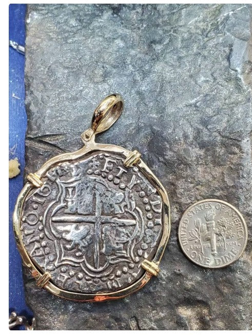 BIG Atocha shipwreck 14kt gold silver coin