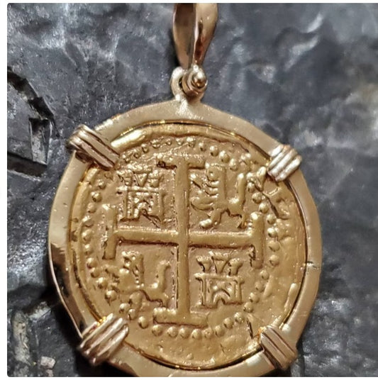 14kt solid gold atocha coin