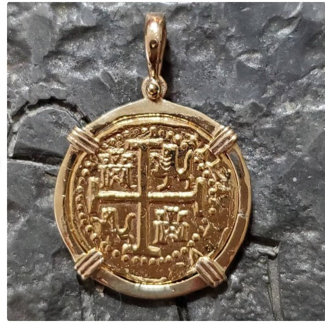 14kt solid gold atocha coin