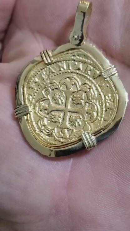 1733 fleet 14kt solid large gold mel fisher pendant museum quality coin