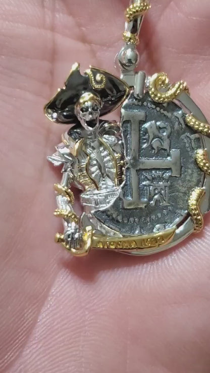 Atocha skeleton pirate zombie coin shipwreck sunken treasure silver bars museum quality coin