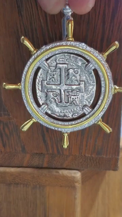Atocha ship wheel pendant spins sunken treasure coin mel fisher